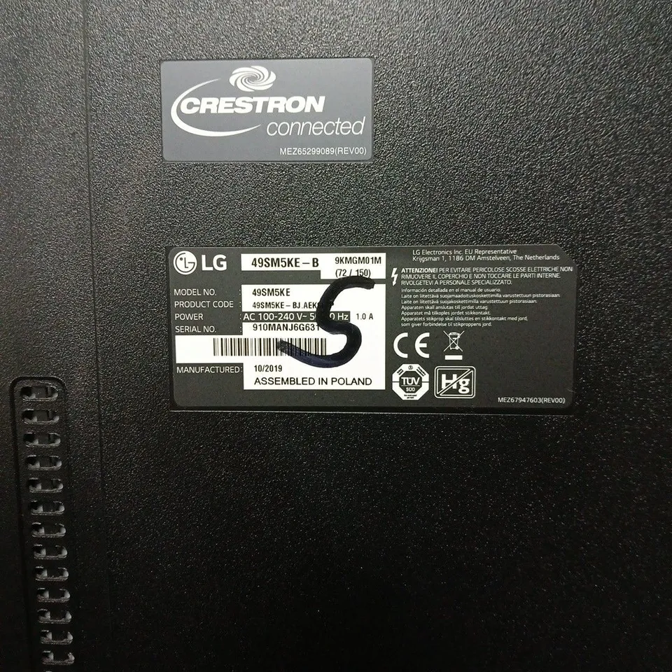 LG 49SM5KE-B 49-INCH SIGNAGE DISPLAY – READY TO USE. NO POWER SUPPLY OR ACCESSORIES. BOXED