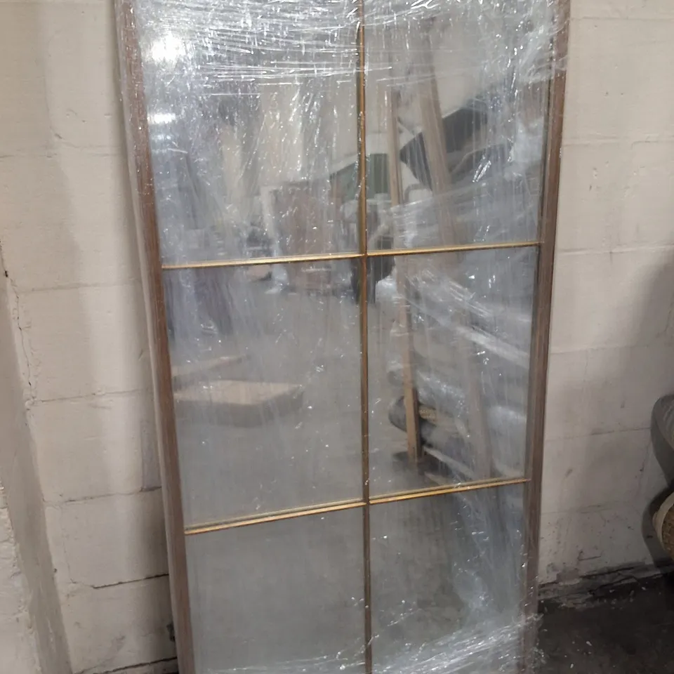 2×3 GRID PATTERN GOLD FRAME MIRROR 76×151×3CM