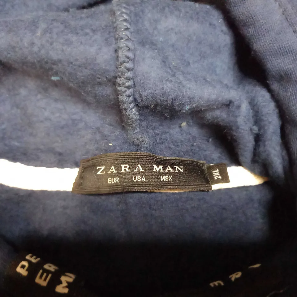 ZARA MAN BLUE HOODED JUMPER - SIZE 2XL