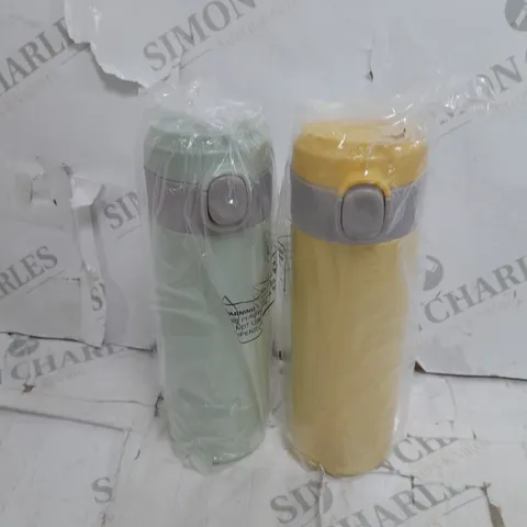 LOCK & LOCK SET OF 2 STAINLESS INSULATED DAILY POP PASTEL WATER BOTTLES