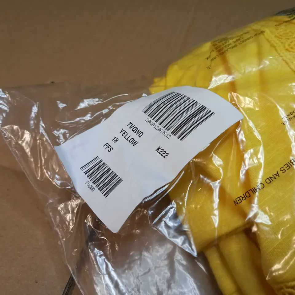 V VIBRANT YELLOW BUTTON THROUGH SHIRT DRESS - SIZE 18