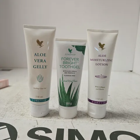 FOREVER ALOE VERA GELLY, BRIGHT TOOTHGEL & MOISTURISING LOTION (SET OF 3)