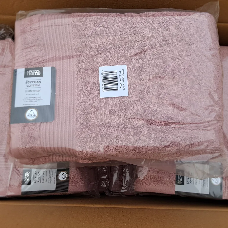 LOT OF 15 BRAND NEW EGYPTIAN COTTON BATH TOWELS IN PINK