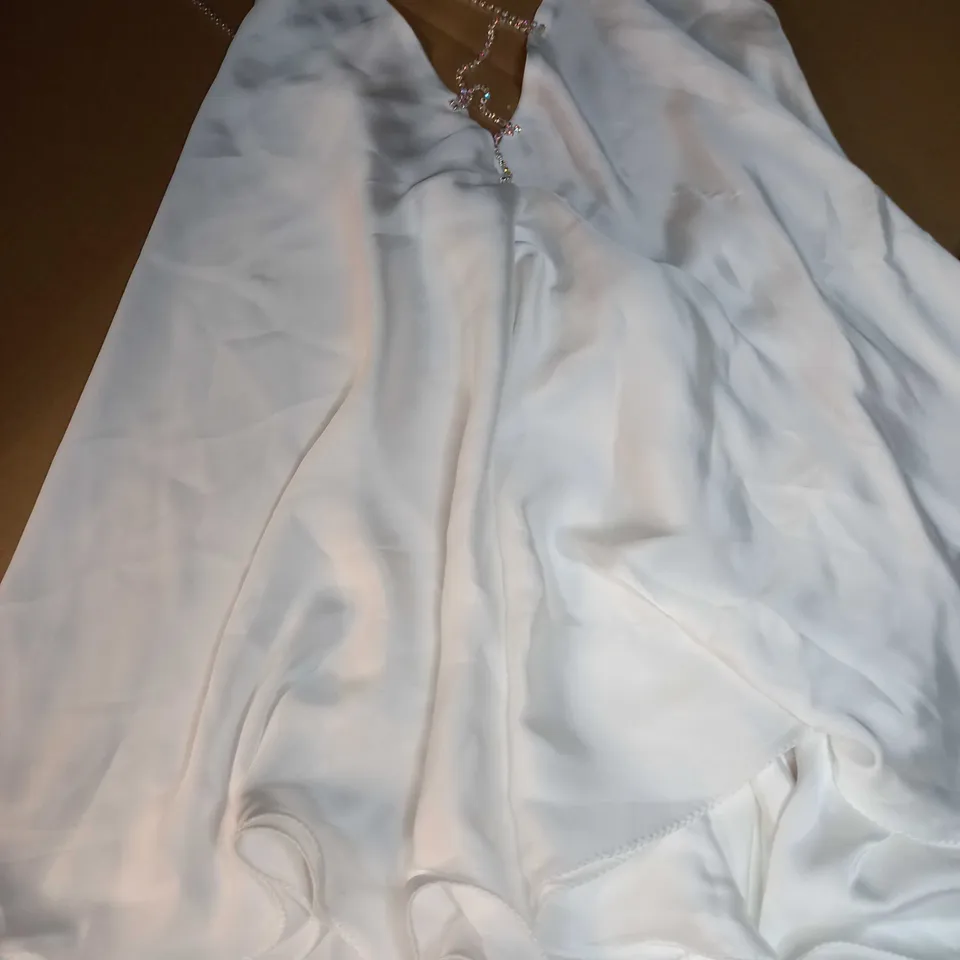 THE DOLLS HOUSE WHITE SATIN SLIP DRESS - SMALL