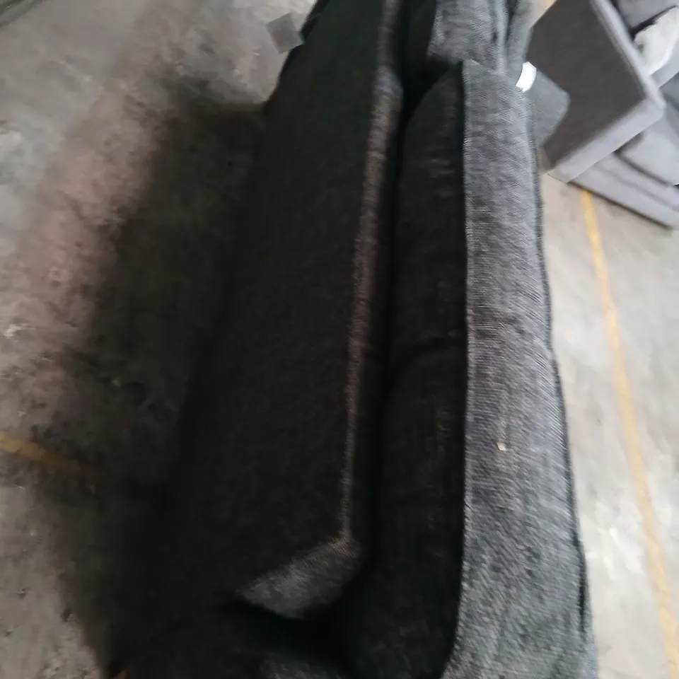 GREY FABRIC TWO-SEAT SOFA WITH CUSHIONS