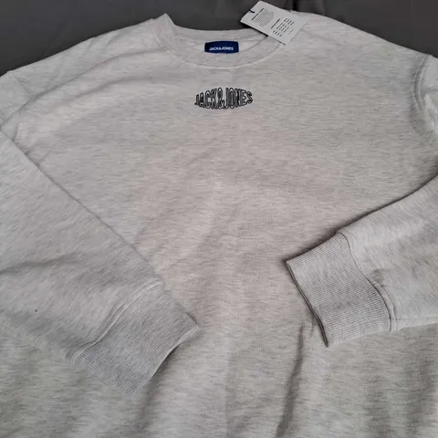 JACK AND JONES LOGO SWEATSHIRT IN GREY SIZE XL