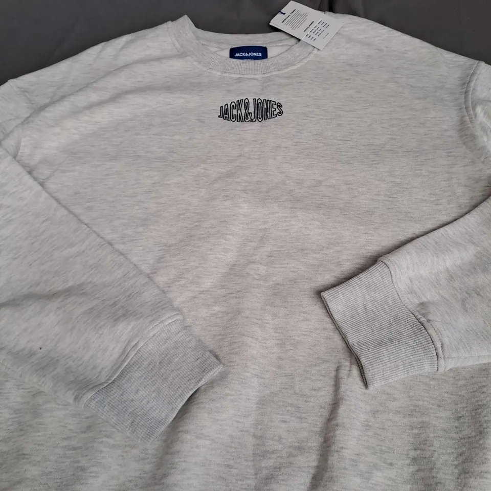 JACK AND JONES LOGO SWEATSHIRT IN GREY SIZE XL