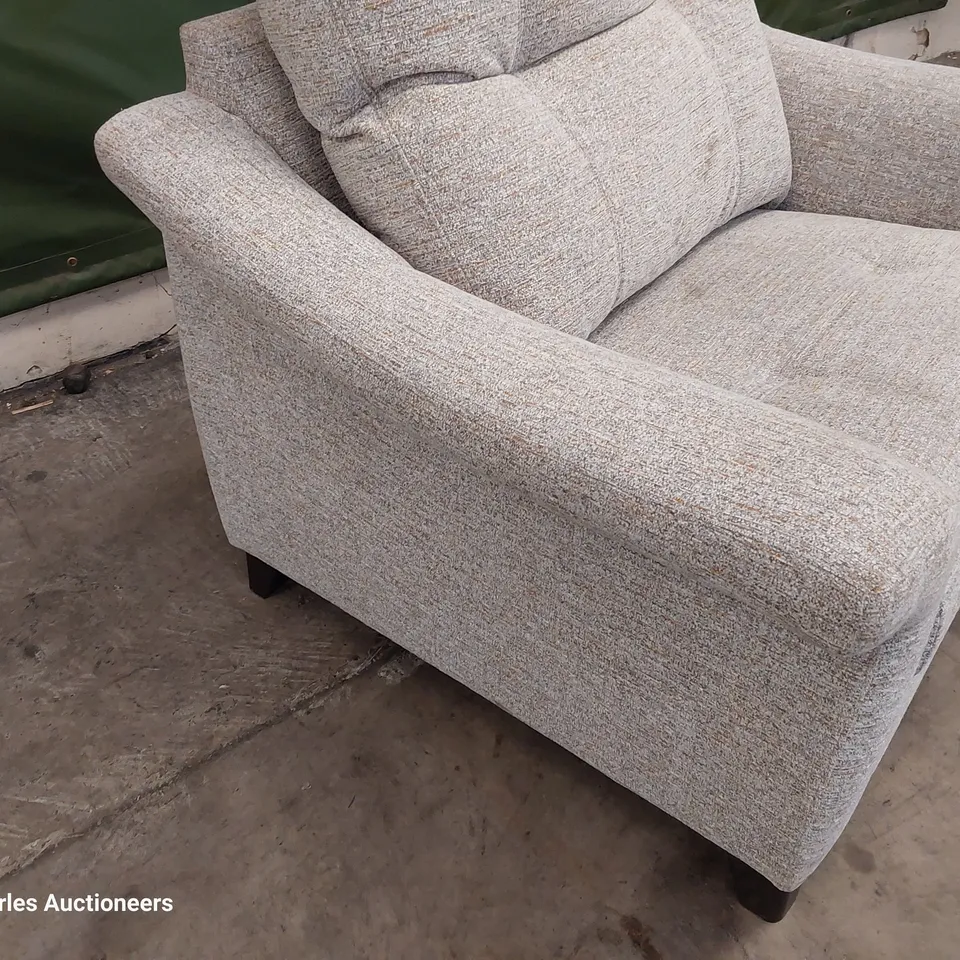 QUALITY BRITISH DESIGNER G PLAN RILEY SNUGGLER CHAIR KAMPALA GIRONA SMOKE FABRIC 