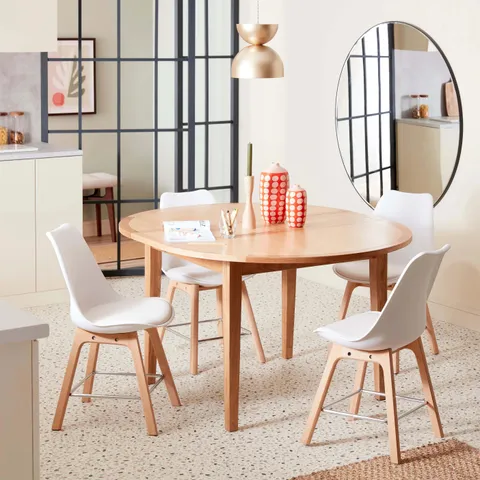 BOXED MADDOX 6 SEATER OVAL EXTENDABLE DINING TABLE, OAK (1 BOX)