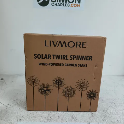 LIVMORE SOLAR TWIRL SPINNER – WIND-POWERED GARDEN STAKE