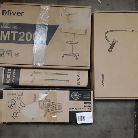 PALLET CONTAINING AN ASSORTMENT OF FULL TV AND MONITOR WALL MOUNT AND TV STAND ECT