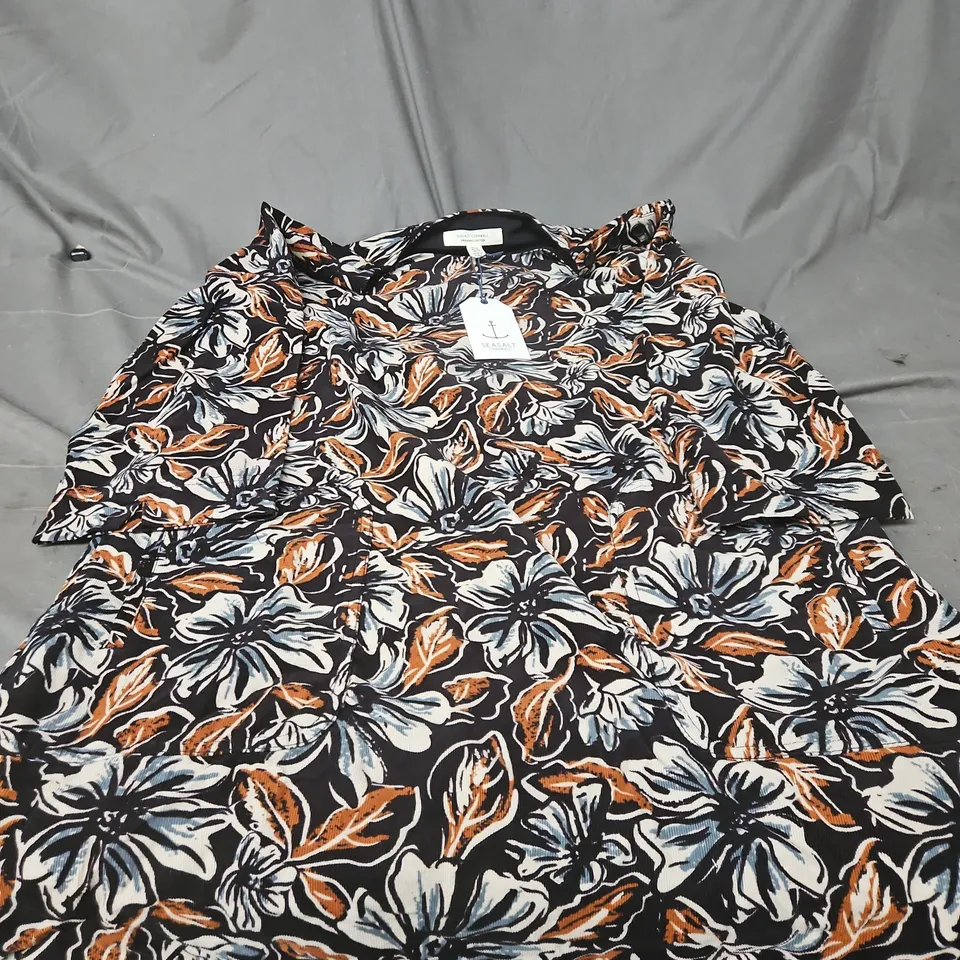 SEASALT CORNWALL WOMEN'S FLORAL PRINT ORGANIC COTTON SHIRT – UK 14