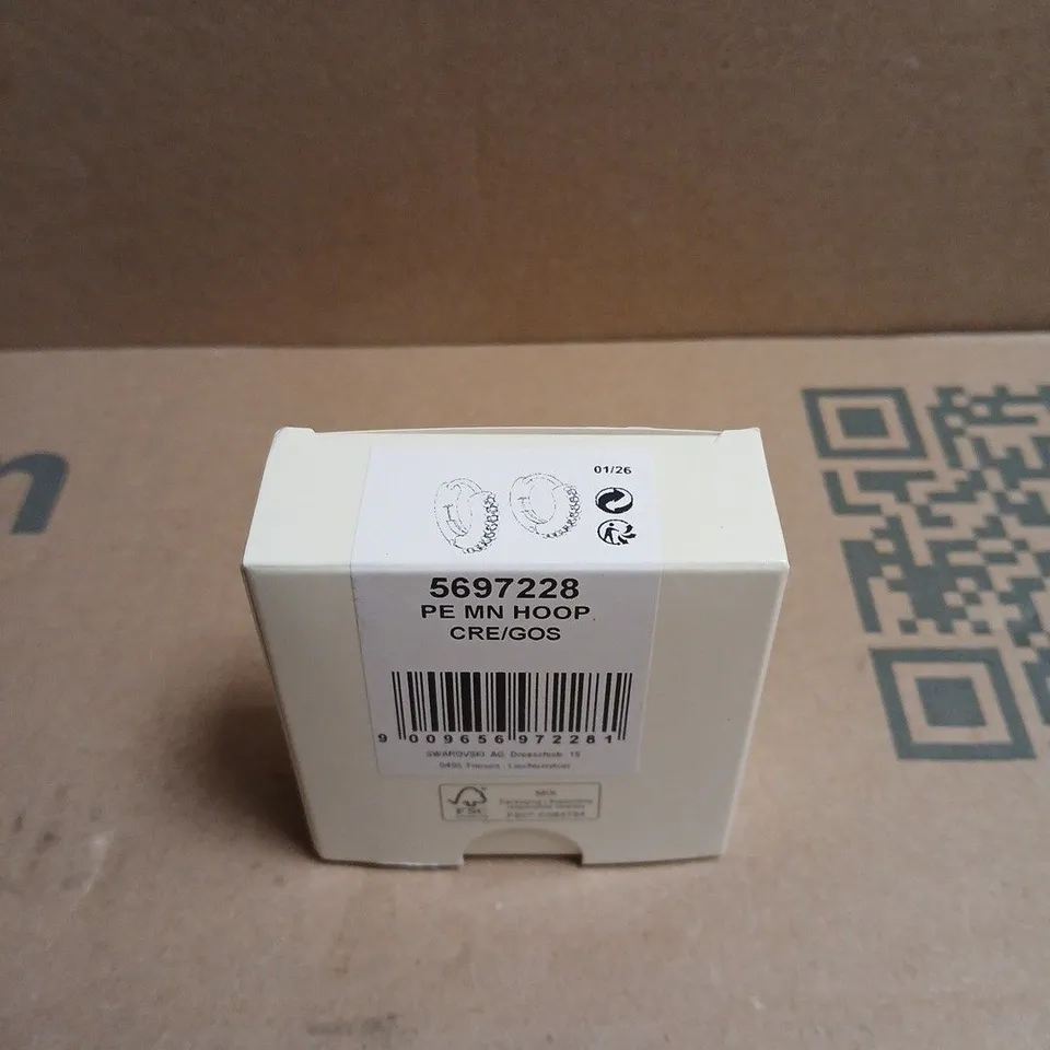 SWAROVKSI GOLD-TONE PAVÉ HOOP EARRINGS – SMALL HOOPS, PRESENTATION BOX