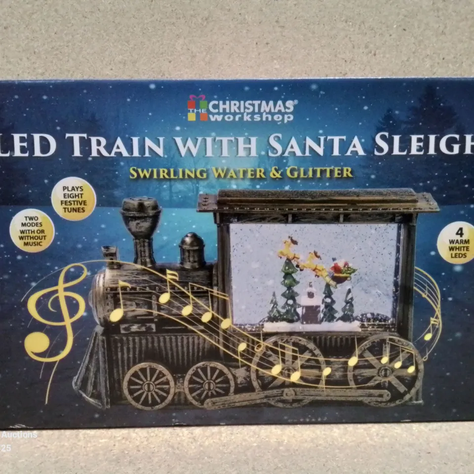 BOXED LED TRAIN WITH SANTA SLEIGH