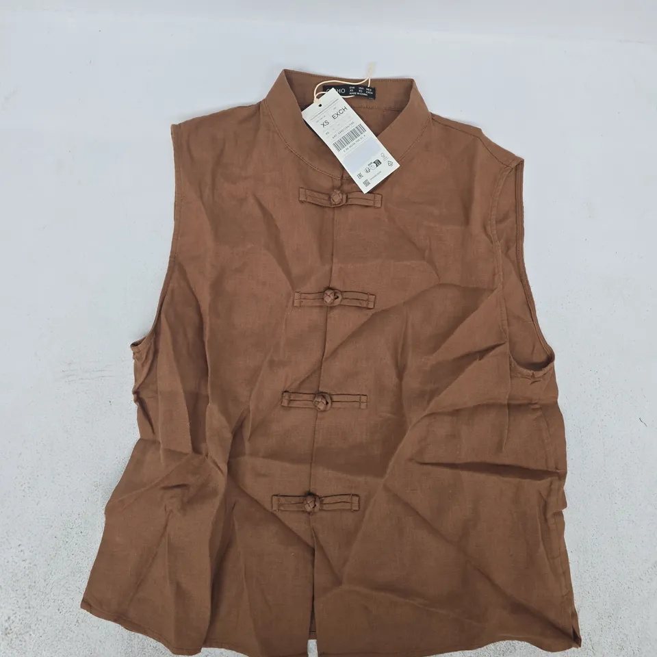 OYSHO WOMEN’S SLEEVELESS VEST IN BROWN SIZE XS