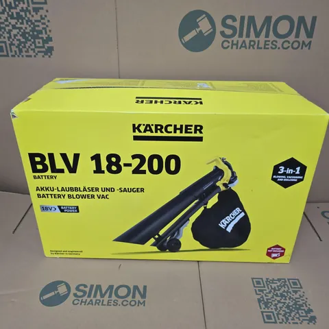 BOXED KARCHER BLV 18-200 BATTERY BLOWER VAC