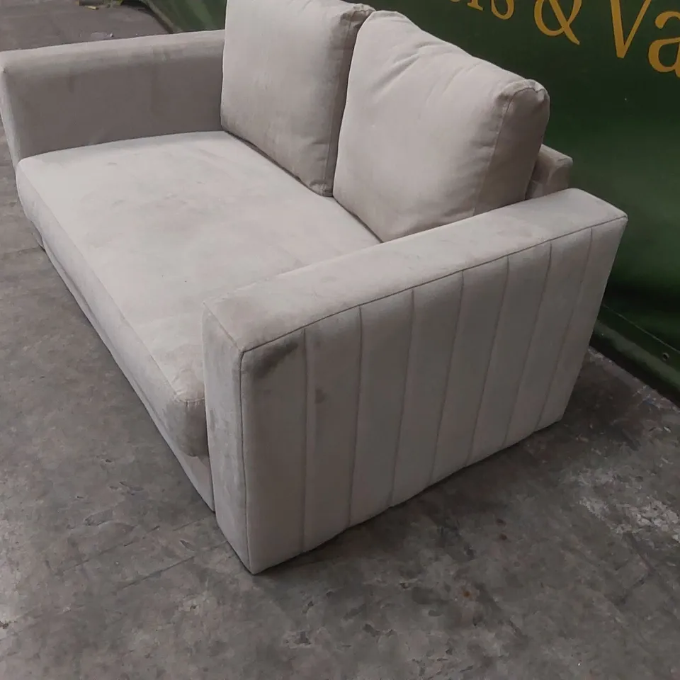 QUALITY DESIGNER 2 SEATER VELVET UPHOLSTERED SOFA
