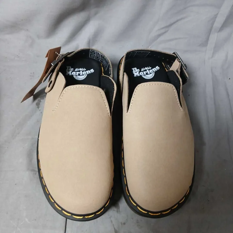 DR. MARTENS BEIGE SLIP-ON CLOGS WITH BUCKLE STRAP – WOMEN'S SIZE 5.5