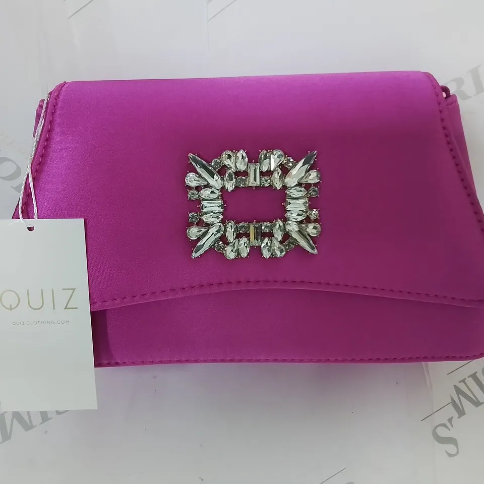 QUIZ PINK SATIN PURSE