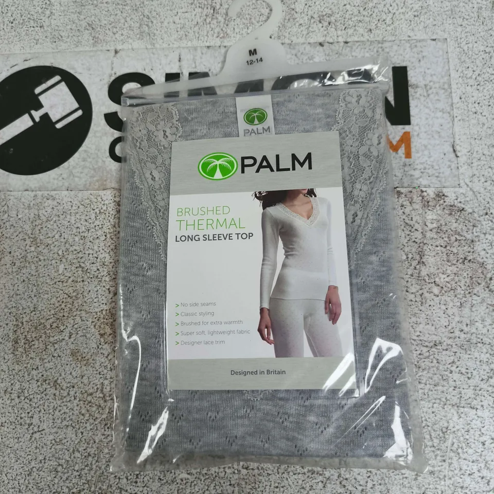 BOX OF APPROXIMATELY 20 ASSORTED ITEMS TO INCLUDE: PALM BRUSHED THERMAL LONG SLEEVE TOP 