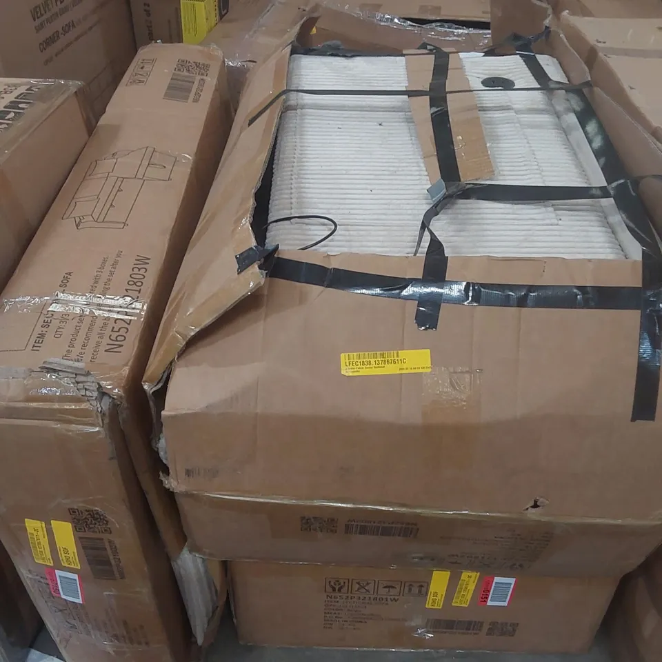 3 SEATER FABRIC CORNER SECTIONAL - BEIGE (3 BOXES)