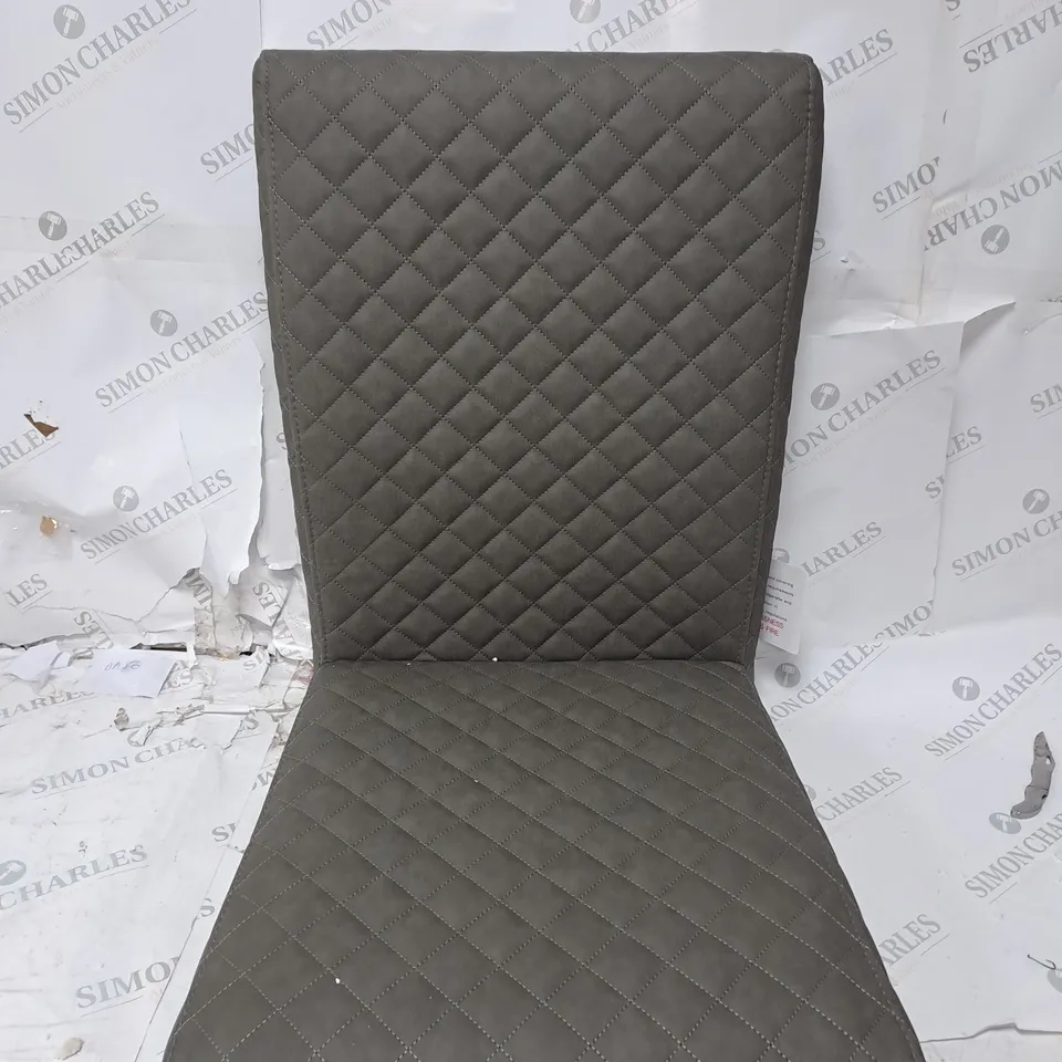 BOXED PAIR OF OHIO FAUX LEATHER DINING CHAIRS GREY (1 BOX) RRP £179