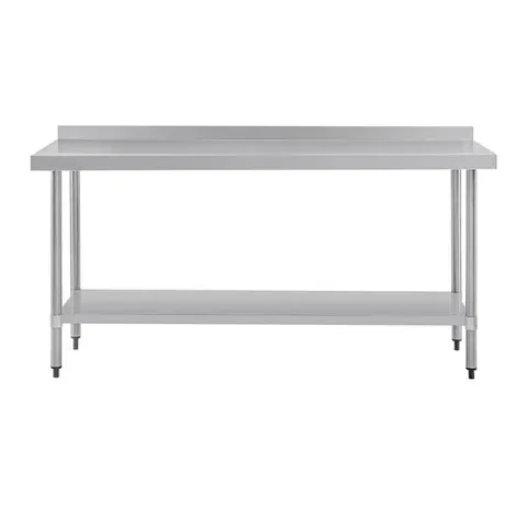 BOXED VOGUE STAINLESS STEEL PREP TABLE WITH UPSTAND 1800MM (1 BOX)