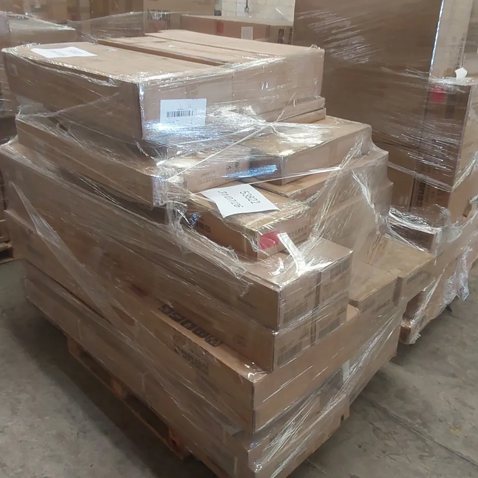 PALLET CONTAINING A VERY LARGE QUANTITY OF ASSORTED DESIGNER FURNITURE PARTS INCLUDING: WARDROBE PARTS, GARDEN SHED PARTS ECT