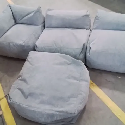 4 PIECE BEANBAG SOFA SET -GREY-