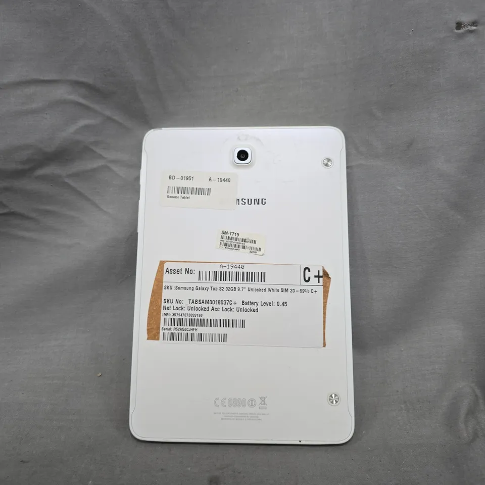 SAMSUNG GALAXY TAB S2 TABLET - WHITE, 32GB, UNLOCKED, 9.7IN