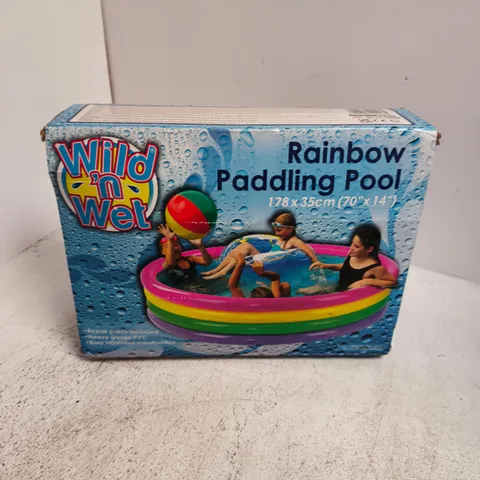 BOXED WILD 'N WET RAINBOW PADDLING POOL (178X35CM)