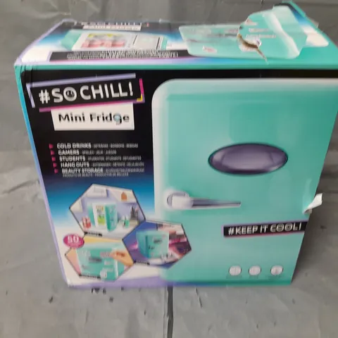 BOXED SO CHILL MINI FRIDGE IN TEAL