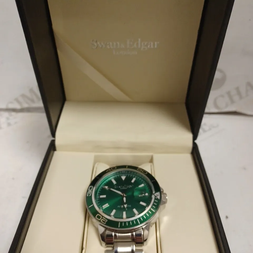 BOXED SWAN AND EDGAR WATCH - MAGNIFIED DATE - AUTOMATIC - STAINLESS STEEL - WATER RESITANT 3 ATM.
