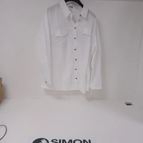 COLLECTION L WHITE SHIRT, WOMEN'S, BUTTON-FRONT WITH POCKETS β UK 26