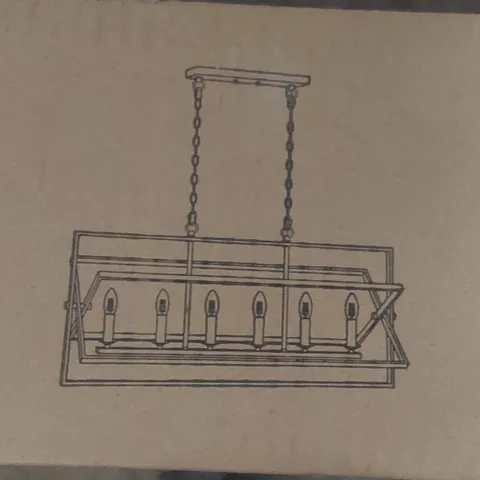 BRAND NEW BOXED DESIGNER CHANDELIER - CLASSIC BLACK & BRASS DUST