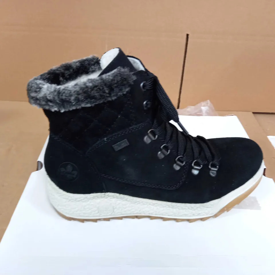 RIEKER BLACK HIKING BOOTS - SIZE UK 6