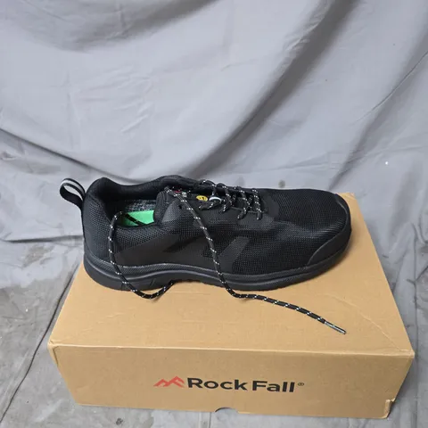 ROCK FALL BLACK MESH TRAINERS – BOXED UK 9