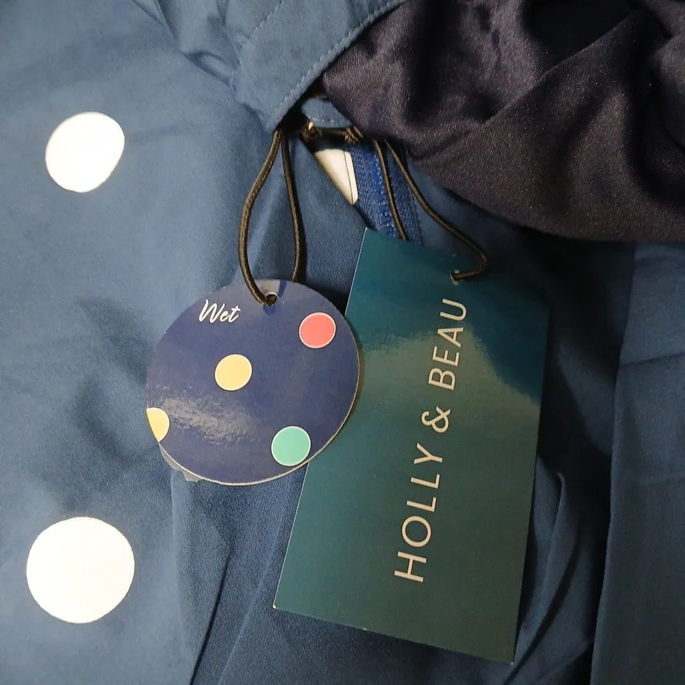HOLLY & BEAU COLOUR CHANGING SPOT RAINCOAT – SIZE S