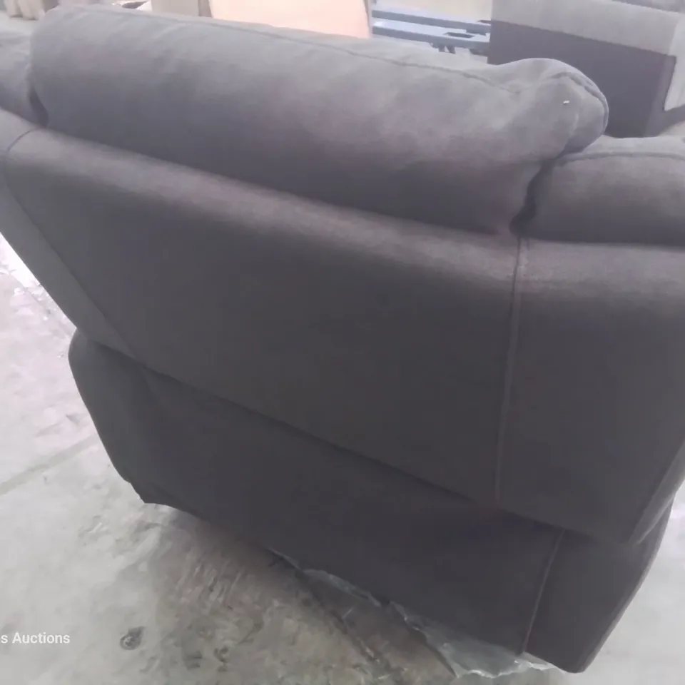 DESIGNER MANUAL RECLINING EASY CHAIR CHARCOAL FABRIC