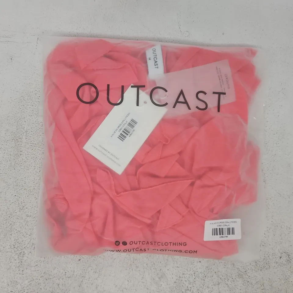 BAGGED OUTCAST AVALINE MINI DRESS IN CORAL SIZE MEDIUM