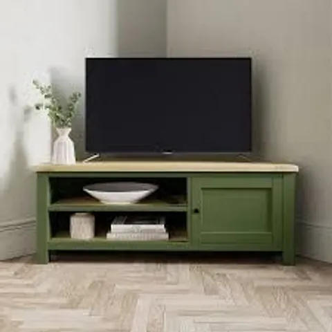 BOXED OLNEY CORNER TV UNIT - OLIVE (1 BOX)