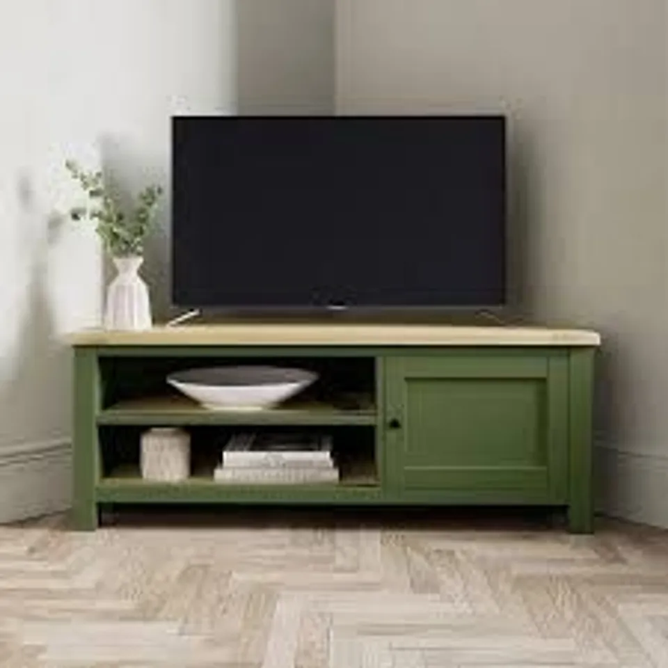 BOXED OLNEY CORNER TV UNIT - OLIVE (1 BOX)