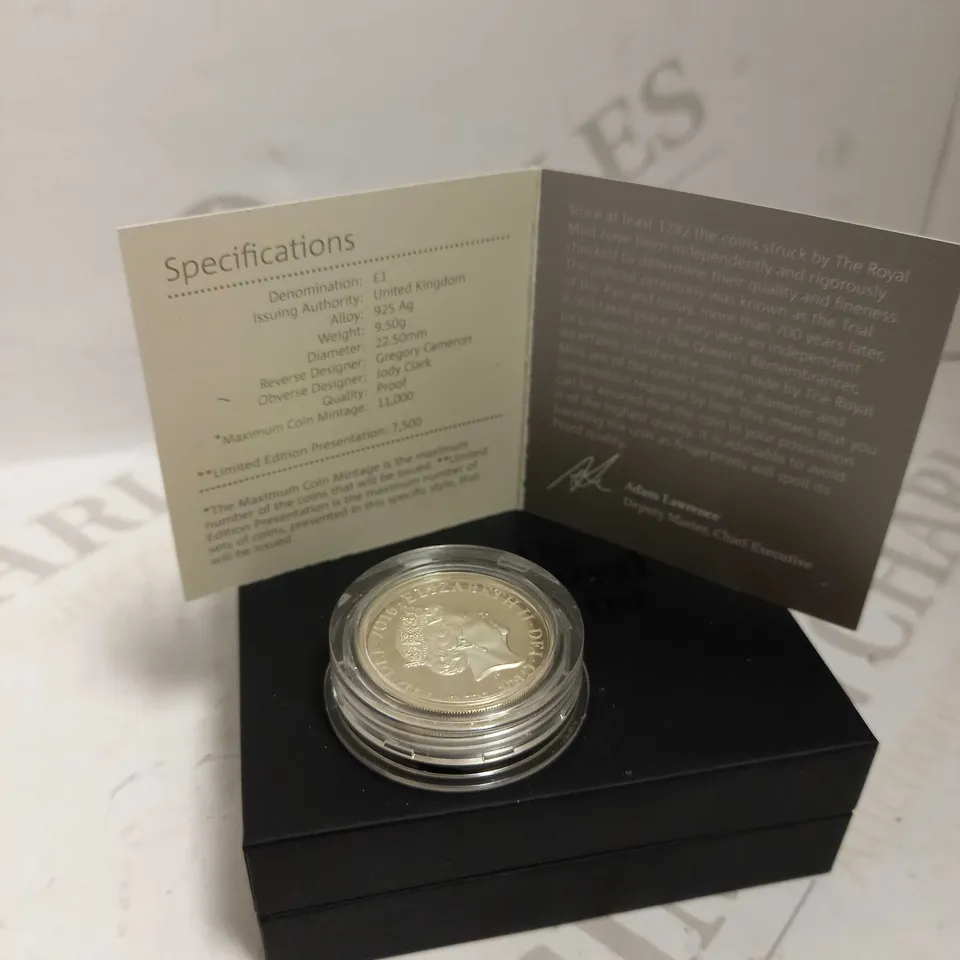 THE ROYAL MINT THE LAST 'ROUND POUND' 2016 UK SILVER PROOF £1 COIN