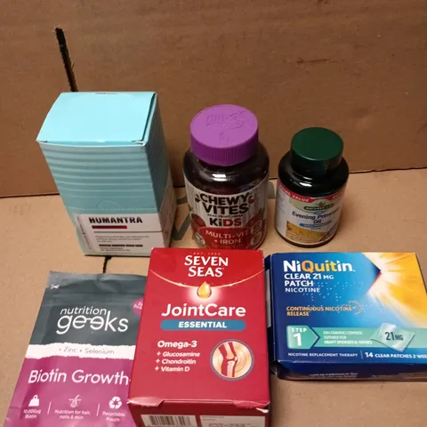 APPROXIMATELY 15 ASSORTED VITAMIN/HEALTH AID PRODUCTS TO INCLUDE JOINT CARE, BIOTIN GROWTH, PRIMROSE OIL ETC 