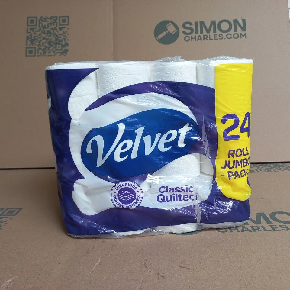 VELVET CLASSIC QUILTED 24 ROLL JUMBO PACK TOILET ROLLS