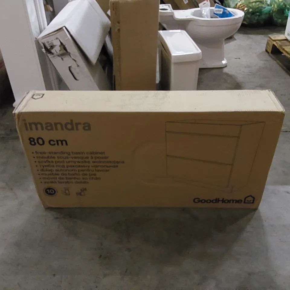 BOXED GOODHOME IMANDRA 80cm FREE-STANDING BASIN CABINET 