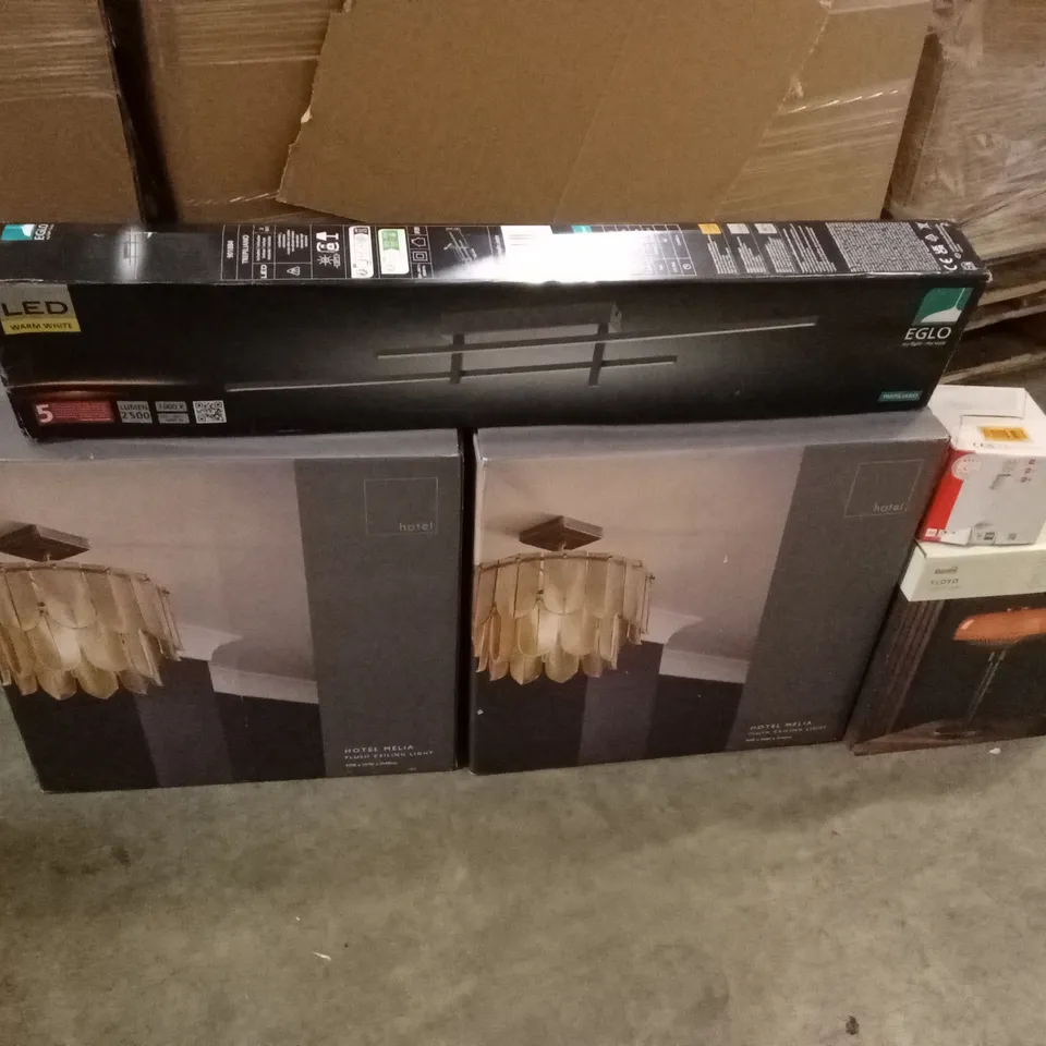 PALLET TO CONTAIN A LARGE QUANTITY OF DESIGNER HOME LIGHTING GOODS AND PRODUCTS