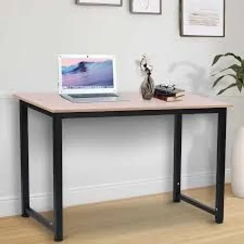 BOXED HOMCOM COMPUTER DESK, WRITING TABLE, 120 X 60 X 76CM WORKSTATION FOR HOME OFFICE, STUDY WITH METAL FRAME, SIMPLE ASSEMBLY, BLACK