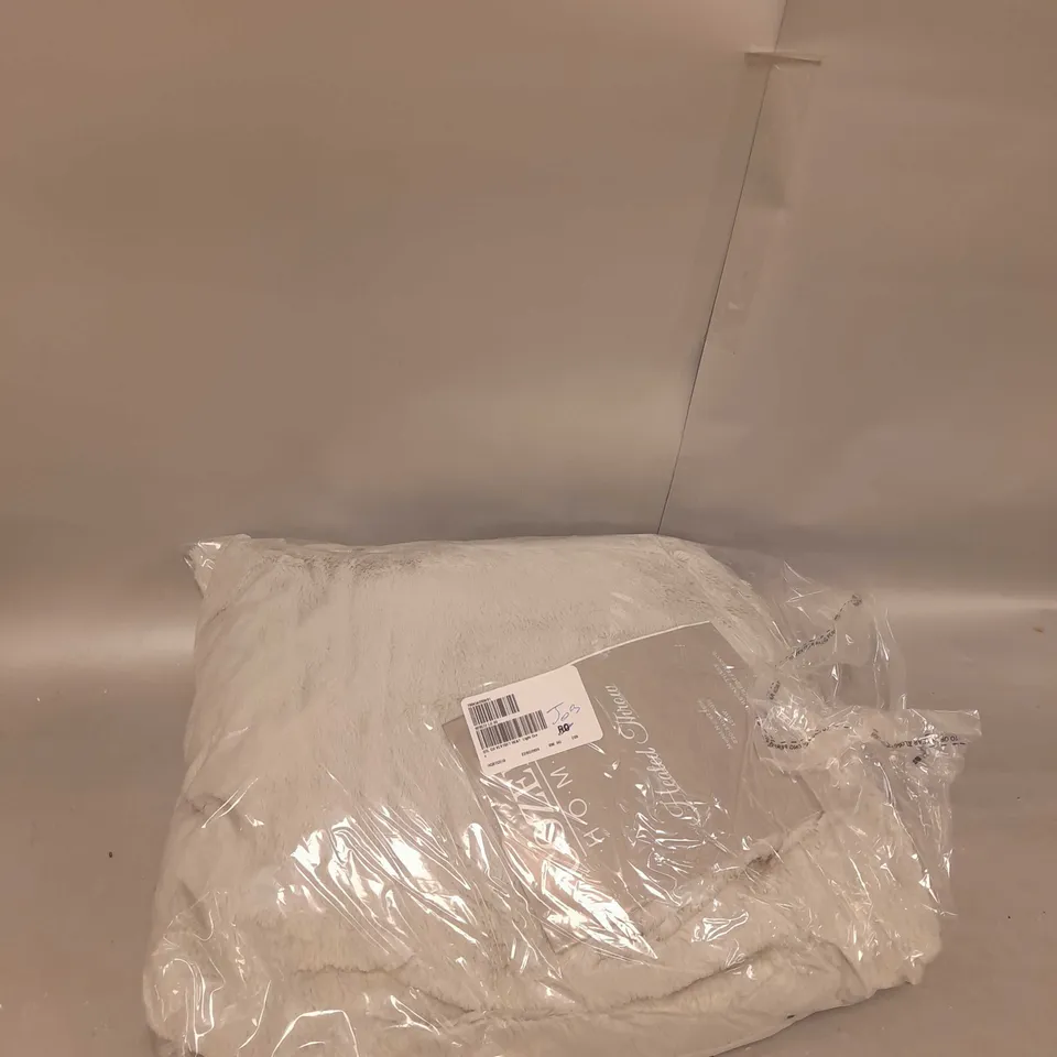 BOXED COZEE HOME VELVET SOFT HEATED BLANKET IN GREY