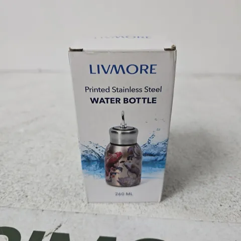 LIVMORE PRINTED STAINLESS STEEL WATER BOTTLE – 260 ML